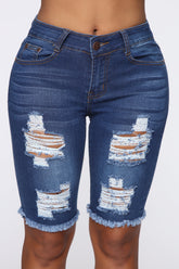 Against All Odds Bermuda Shorts - Medium Blue Wash